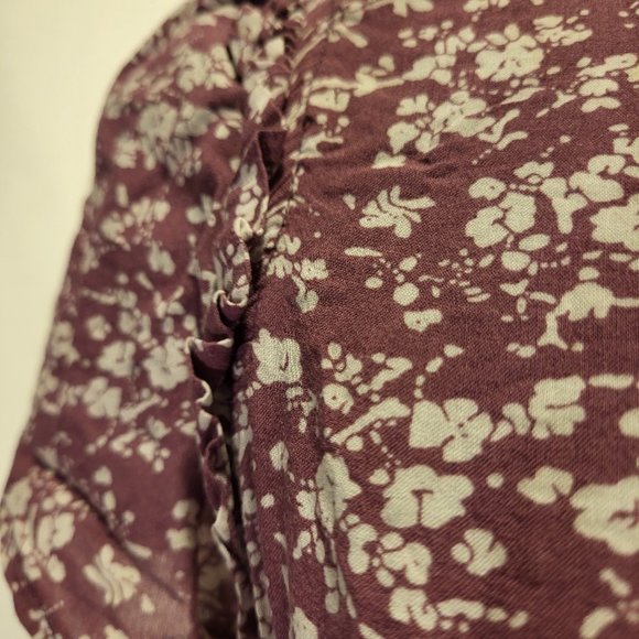 Anthropologie TULLE Peplum Boatneck Top Plum & Ivory M - Picture 3 of 10